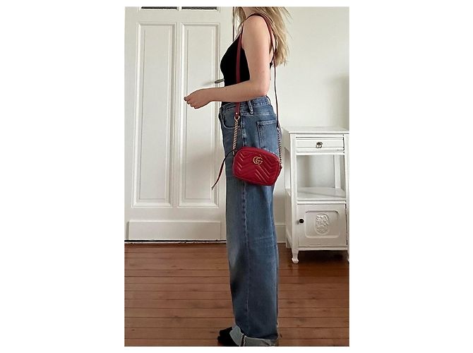 Gucci Borsa mini GG Marmont matelassé Rosso - vista 4