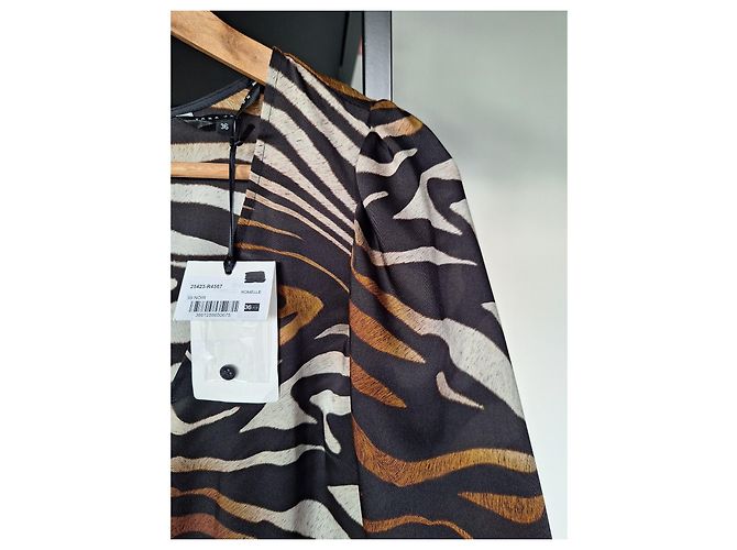Tara Jarmon Romelle Kleid mit Zebra Muster Schwarz - Ansicht 5