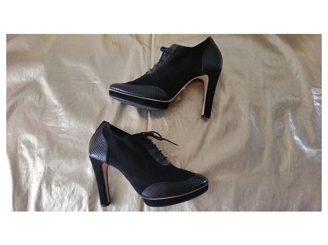 Stivaletti Repetto in pelle nera e camoscio Nero - vista 5