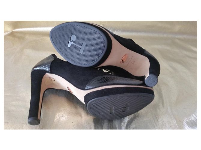 Stivaletti Repetto in pelle nera e camoscio Nero - vista 6