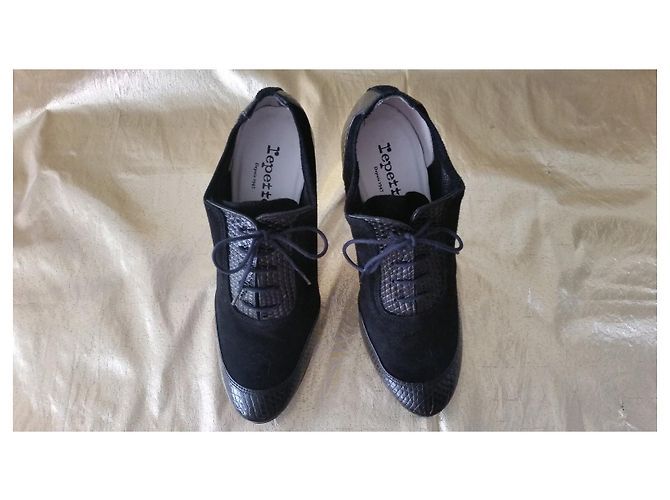 Stivaletti Repetto in pelle nera e camoscio Nero - vista 8