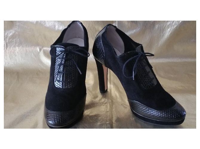 Stivaletti Repetto in pelle nera e camoscio Nero - vista 9
