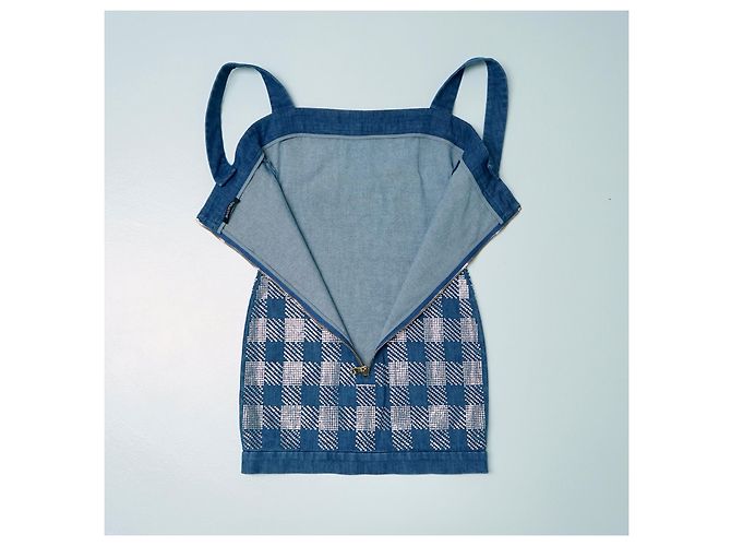 Abito mini Balmain con cristalli blu - vista 4