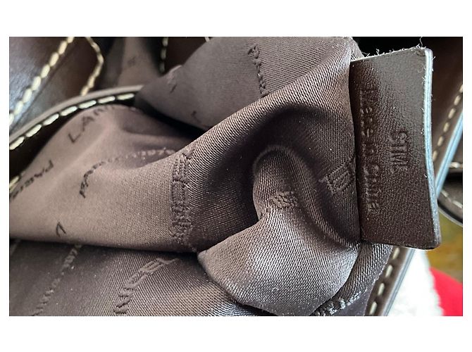 Borsa Lancel beige e marrone scuro pelle e tela - vista 10