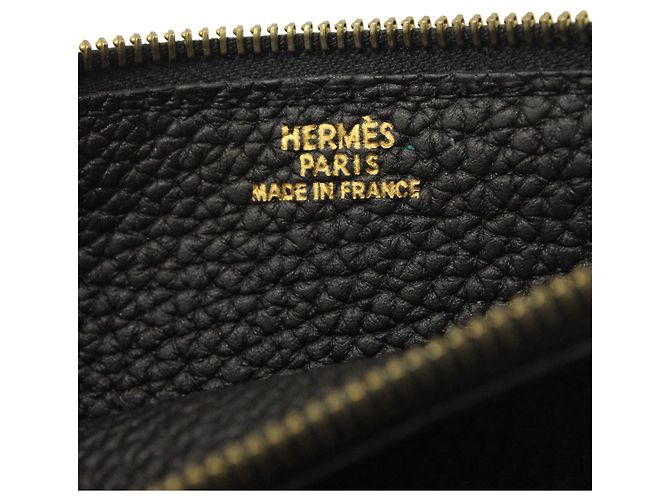 Hermès Portafoglio Hermes Dogon Duo in pelle di vitello nera Nero - vista 11