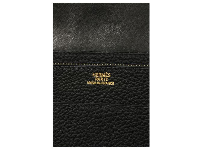 Hermès Portafoglio Hermes Dogon Duo in pelle di vitello nera Nero - vista 19
