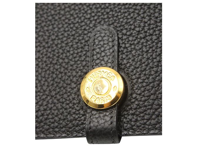 Hermès Portafoglio Hermes Dogon Duo in pelle di vitello nera Nero - vista 2
