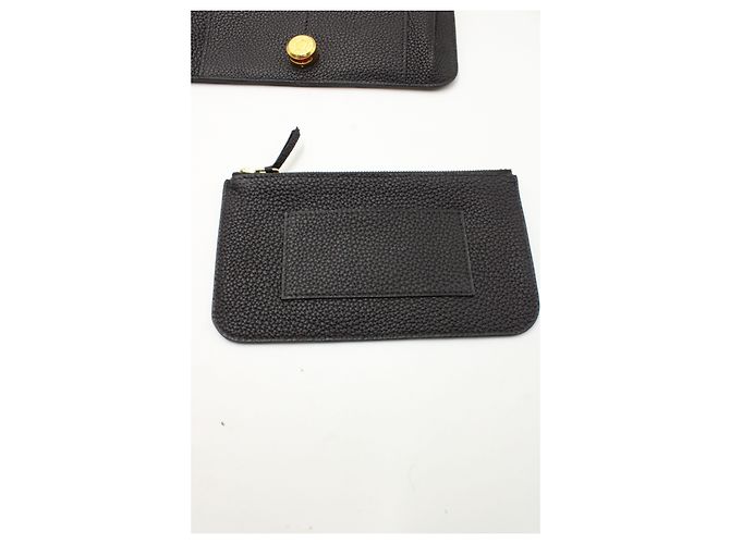 Hermès Portafoglio Hermes Dogon Duo in pelle di vitello nera Nero - vista 21
