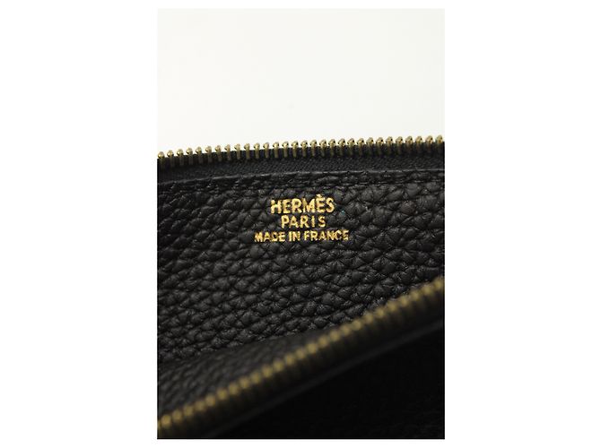 Hermès Portafoglio Hermes Dogon Duo in pelle di vitello nera Nero - vista 22