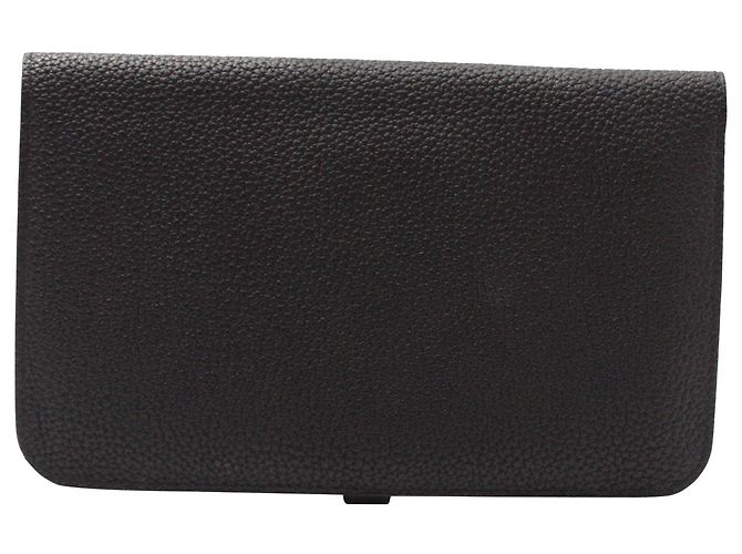 Hermès Portafoglio Hermes Dogon Duo in pelle di vitello nera Nero - vista 6