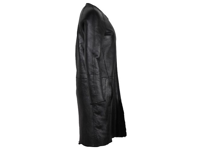 Céline Abrigo sin cuello Celine en piel de cordero negra Negro - vista 2