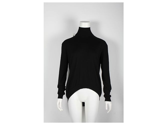 Suéter Givenchy com gola simulada em lã preta Preto - vista 6