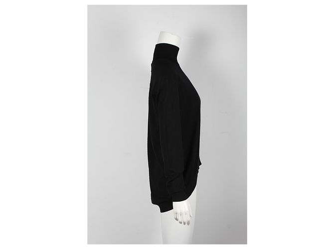 Suéter Givenchy com gola simulada em lã preta Preto - vista 7