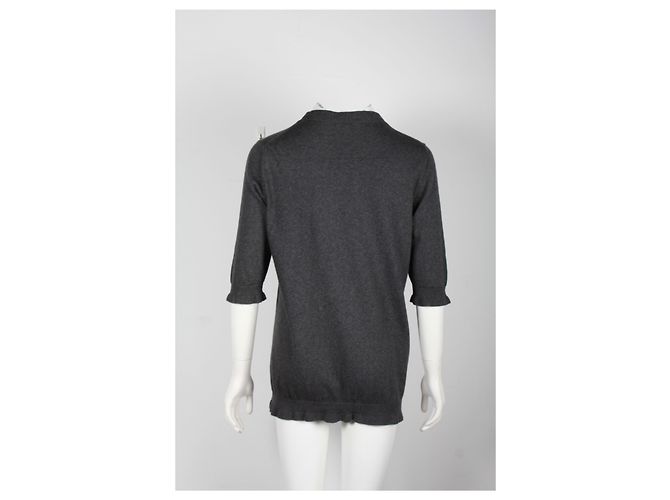 Marni x Joyce Ruffled Cardigan aus grauer Baumwolle - Ansicht 3