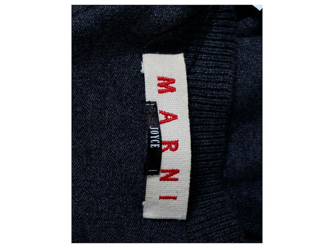 Marni x Joyce Ruffled Cardigan aus grauer Baumwolle - Ansicht 4