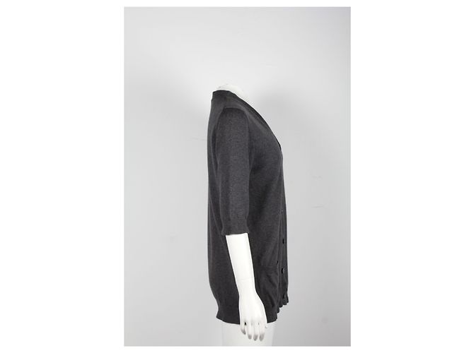 Marni x Joyce Ruffled Cardigan aus grauer Baumwolle - Ansicht 7