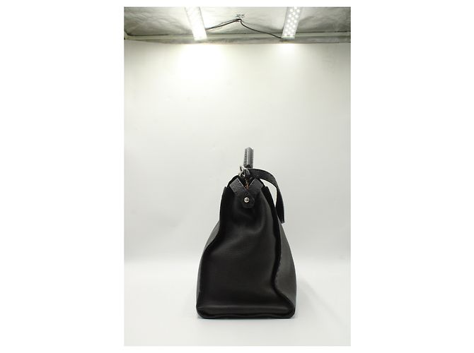 Fendi Peekaboo media in pelle Selleria nera Nero - vista 16