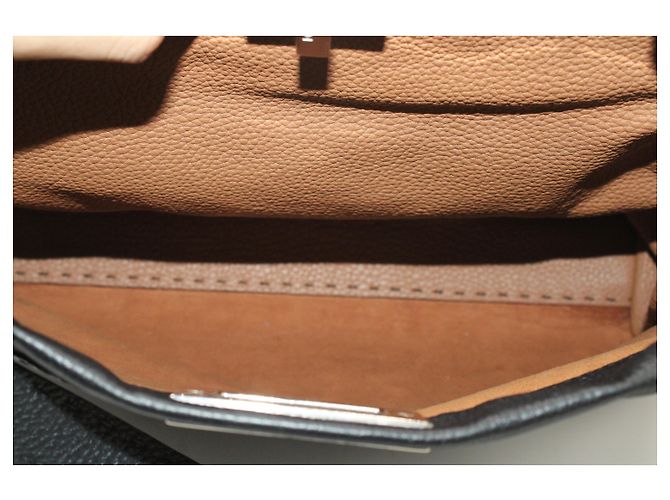 Fendi Peekaboo media in pelle Selleria nera Nero - vista 21