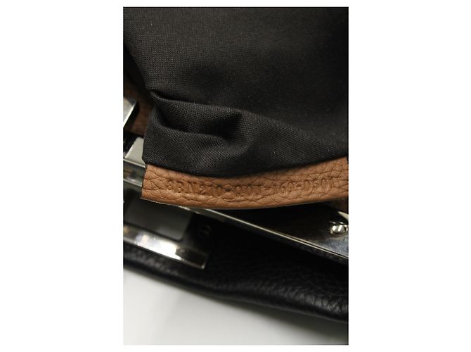 Fendi Peekaboo media in pelle Selleria nera Nero - vista 24