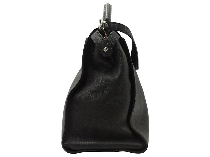 Fendi Peekaboo media in pelle Selleria nera Nero - vista 4