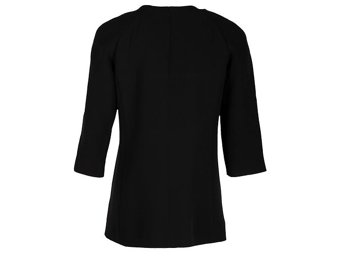Timeless Giacca da sera senza colletto Chanel in seta nera Nero - vista 3