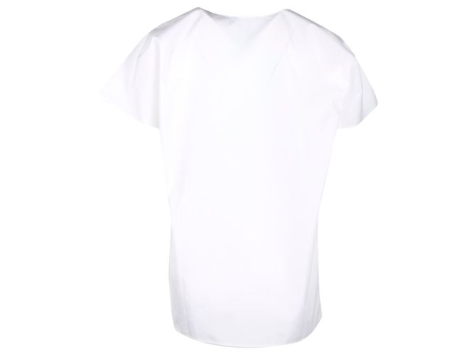 Hermès Top Hermes de manga corta de algodón blanco - vista 3
