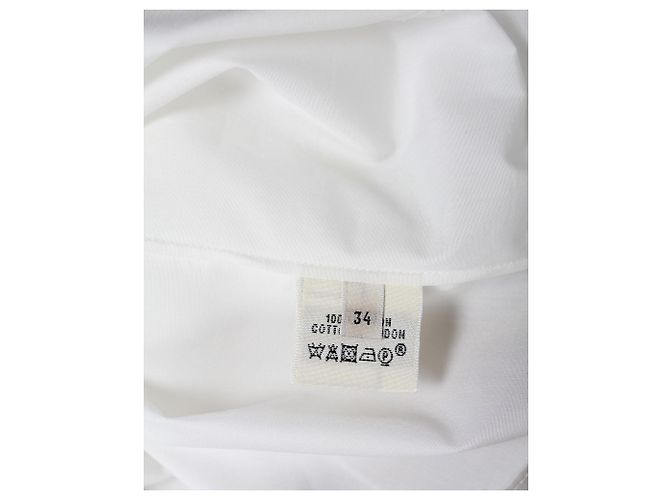 Hermès Top Hermes de manga corta de algodón blanco - vista 5