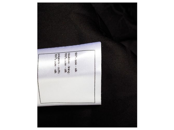 Chanel Cropped Open-Front Blazer aus schwarzer Seide - Ansicht 4