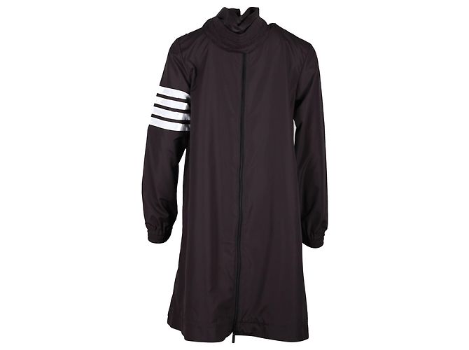 Thom Browne 4-Bar Hooded Parka aus grauem Polyester - Ansicht 3