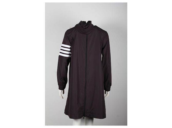 Thom Browne 4-Bar Hooded Parka aus grauem Polyester - Ansicht 8