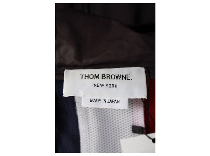 Thom Browne 4-Bar Hooded Parka aus grauem Polyester - Ansicht 9