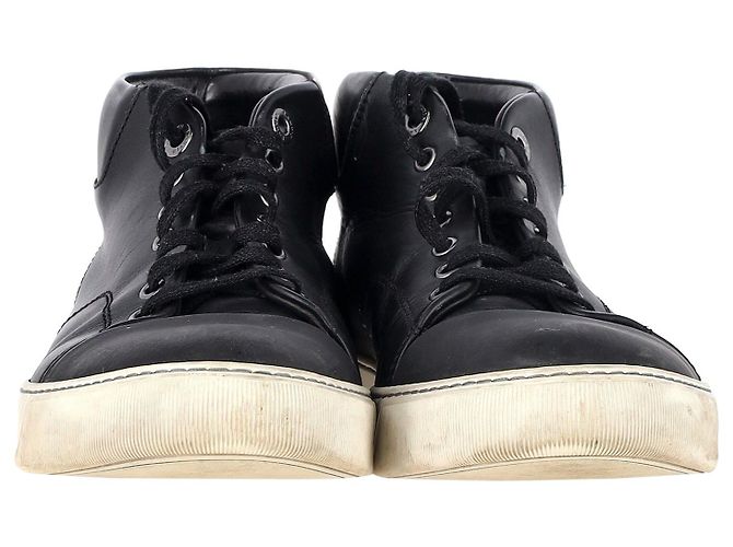 Sneakers Mid-Top Lanvin in pelle Nera Nero - vista 2