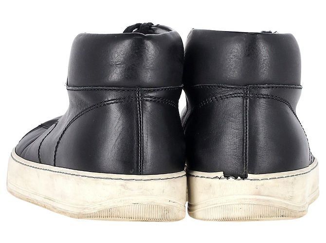 Sneakers Mid-Top Lanvin in pelle Nera Nero - vista 3