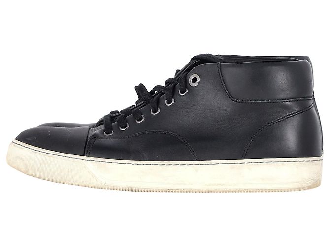 Sneakers Mid-Top Lanvin in pelle Nera Nero - vista 4
