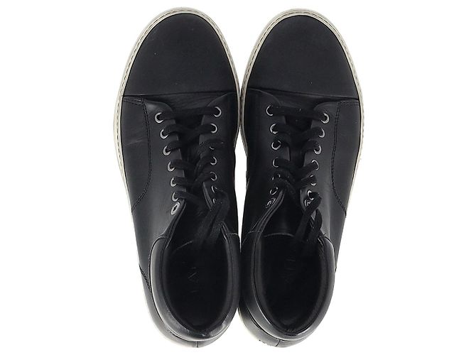 Sneakers Mid-Top Lanvin in pelle Nera Nero - vista 5