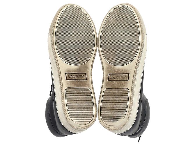 Sneakers Mid-Top Lanvin in pelle Nera Nero - vista 6