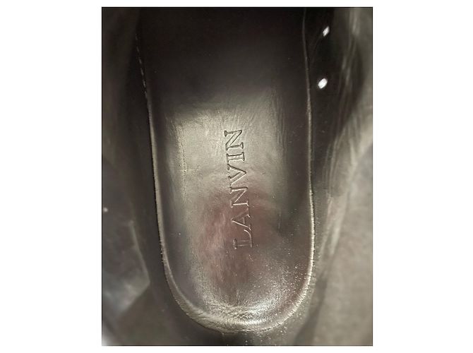 Sneakers Mid-Top Lanvin in pelle Nera Nero - vista 7
