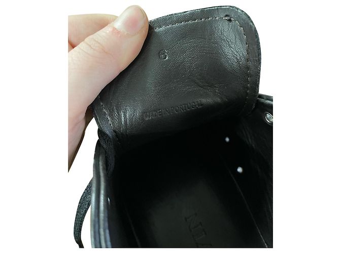 Sneakers Mid-Top Lanvin in pelle Nera Nero - vista 8
