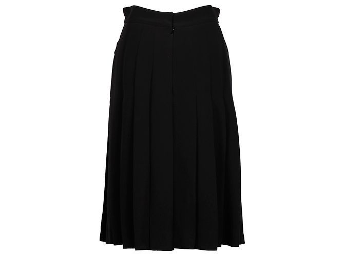 Timeless Falda plisada acampanada Chanel en seda negra Negro - vista 3