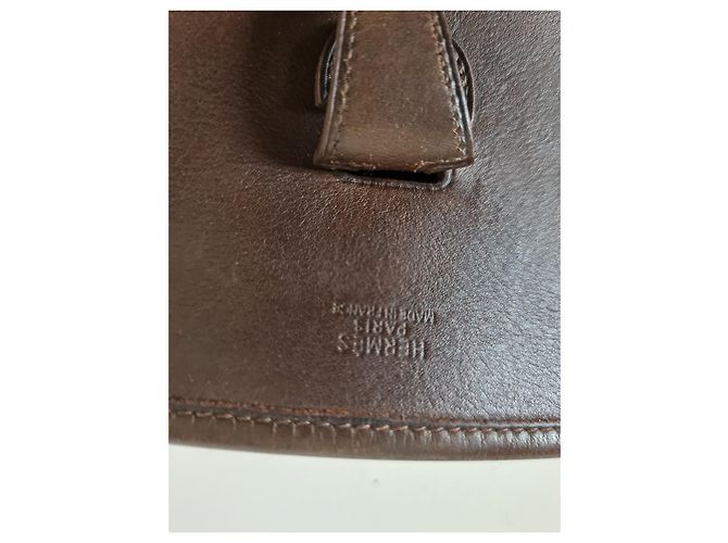 Borsa a tracolla Hermès Evelyne in Pelle Marrone Scuro - vista 10