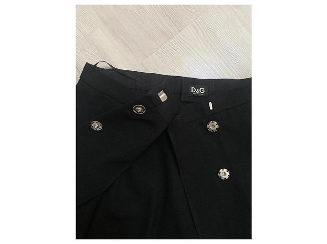 Falda cruzada negra de lana Dolce & Gabbana Negro - vista 4