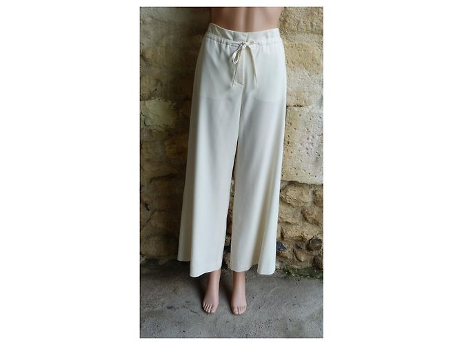 Georges Rech Weite Hose Elfenbein Polyester Aus weiß - Ansicht 2