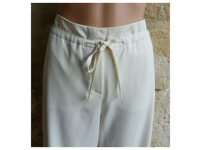 Georges Rech Weite Hose Elfenbein Polyester Aus weiß - Ansicht 3