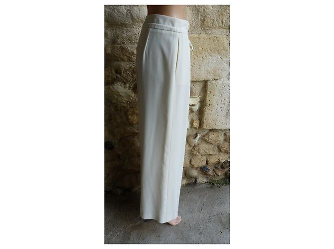 Georges Rech Weite Hose Elfenbein Polyester Aus weiß - Ansicht 5