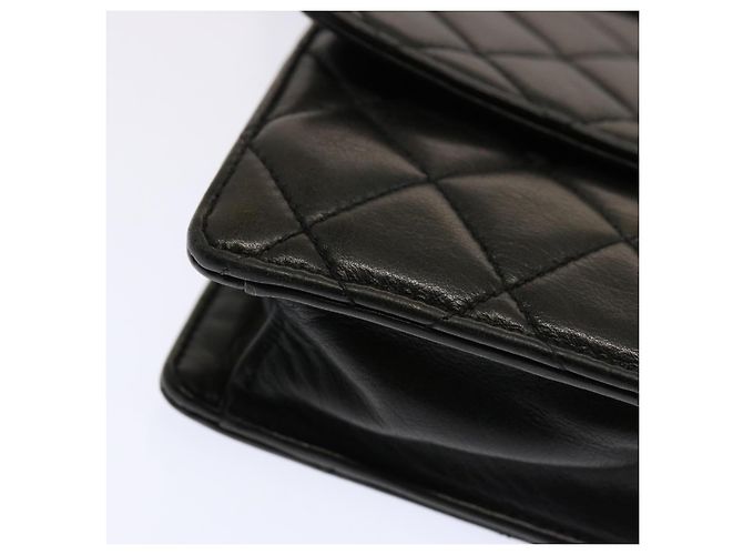CHANEL Matelassé Turn Lock Gürteltasche Lammleder Schwarz CC Auth yk11590 - Ansicht 10