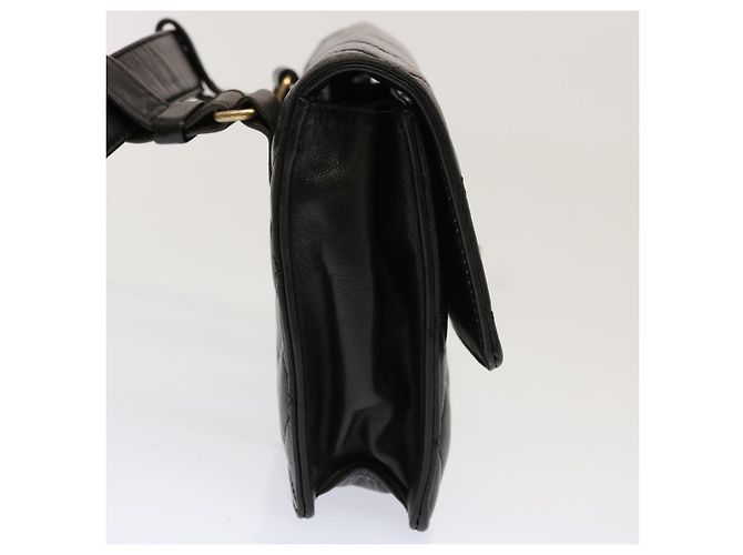 CHANEL Matelassé Turn Lock Gürteltasche Lammleder Schwarz CC Auth yk11590 - Ansicht 5