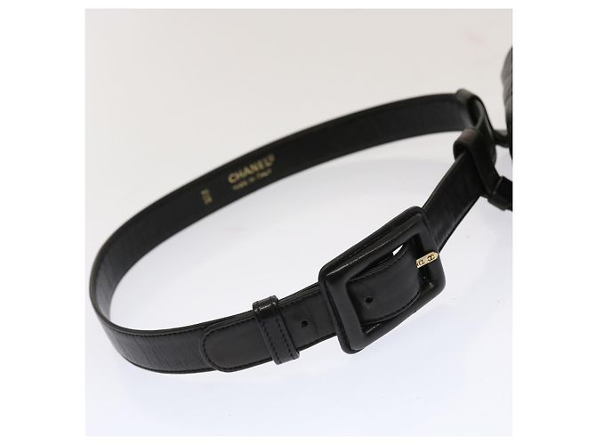 CHANEL Matelassé Turn Lock Gürteltasche Lammleder Schwarz CC Auth yk11590 - Ansicht 7