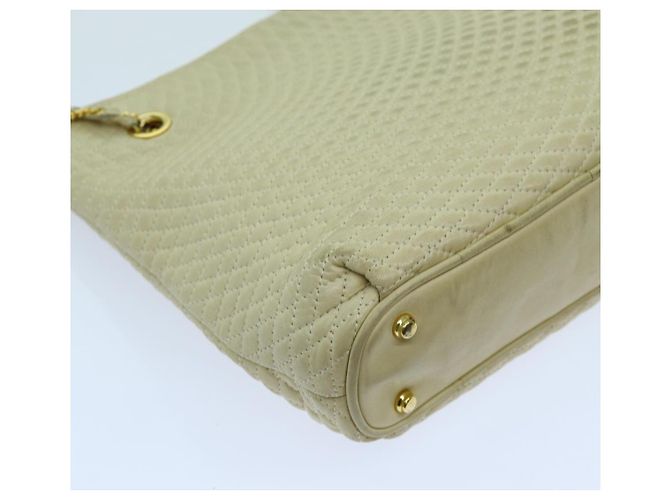 Bolsa de ombro com corrente acolchoada BALLY Couro Bege Auth ac2905 - vista 14