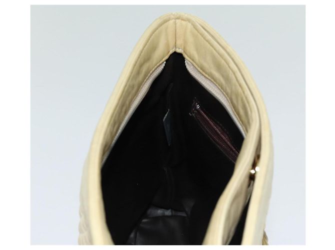 Bolsa de ombro com corrente acolchoada BALLY Couro Bege Auth ac2905 - vista 19