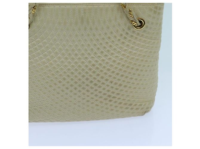 Bolsa de ombro com corrente acolchoada BALLY Couro Bege Auth ac2905 - vista 4